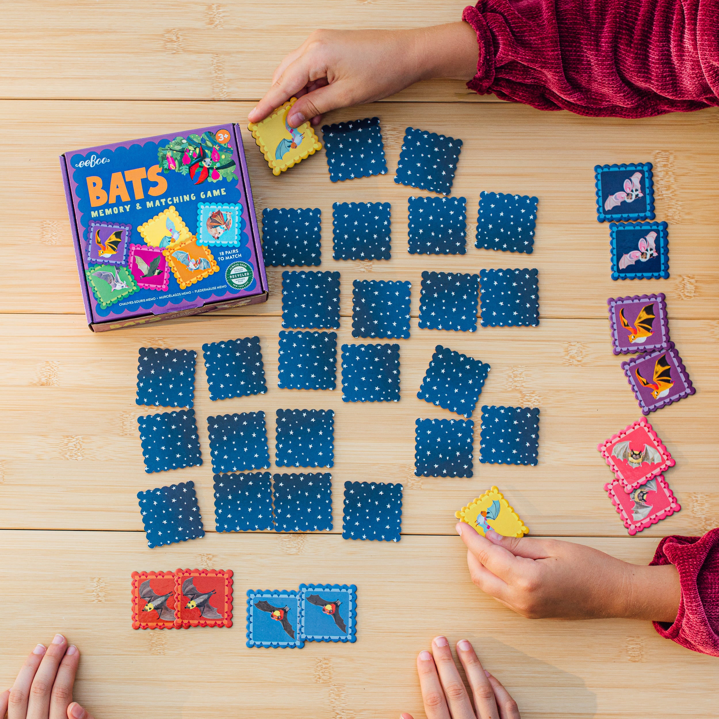 Tomfoolery Toys | Bats, Little Square Matching Game
