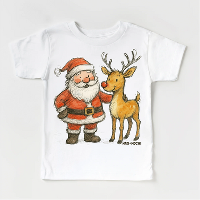 Santa and Reindeer Christmas T-Shirt Preview #1