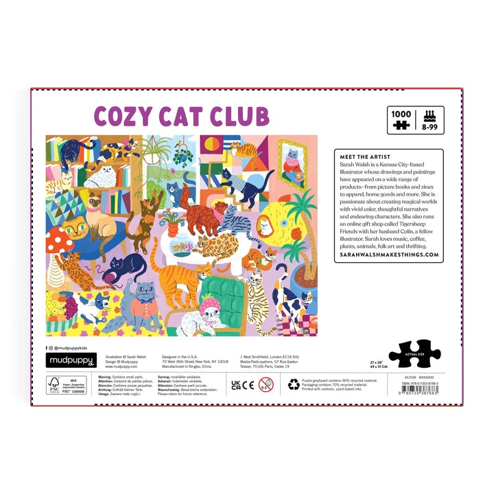 Cozy Cat Club 1000pc Puzzle Cover