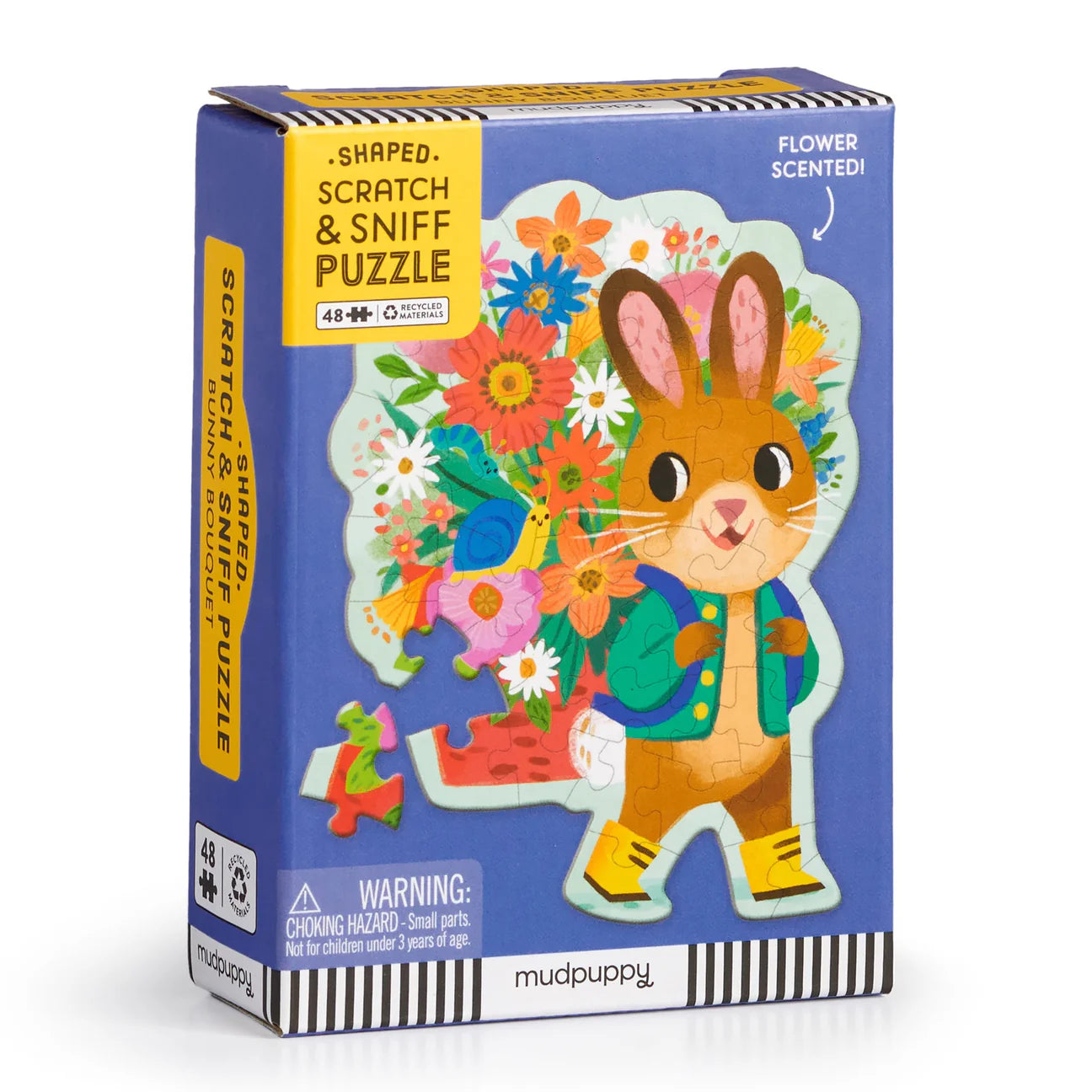Tomfoolery Toys | Bunny Bouquet Scratch & Sniff Mini Puzzle