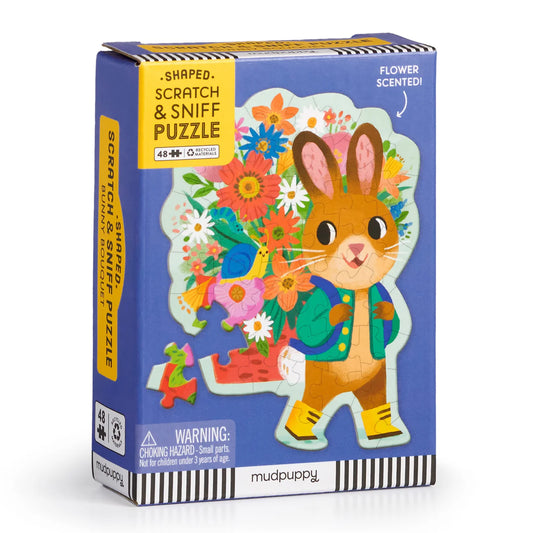 Tomfoolery Toys | Bunny Bouquet Scratch & Sniff Mini Puzzle