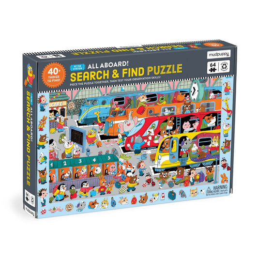 Tomfoolery Toys | All Aboard! Train Station Search & Find Puzzle