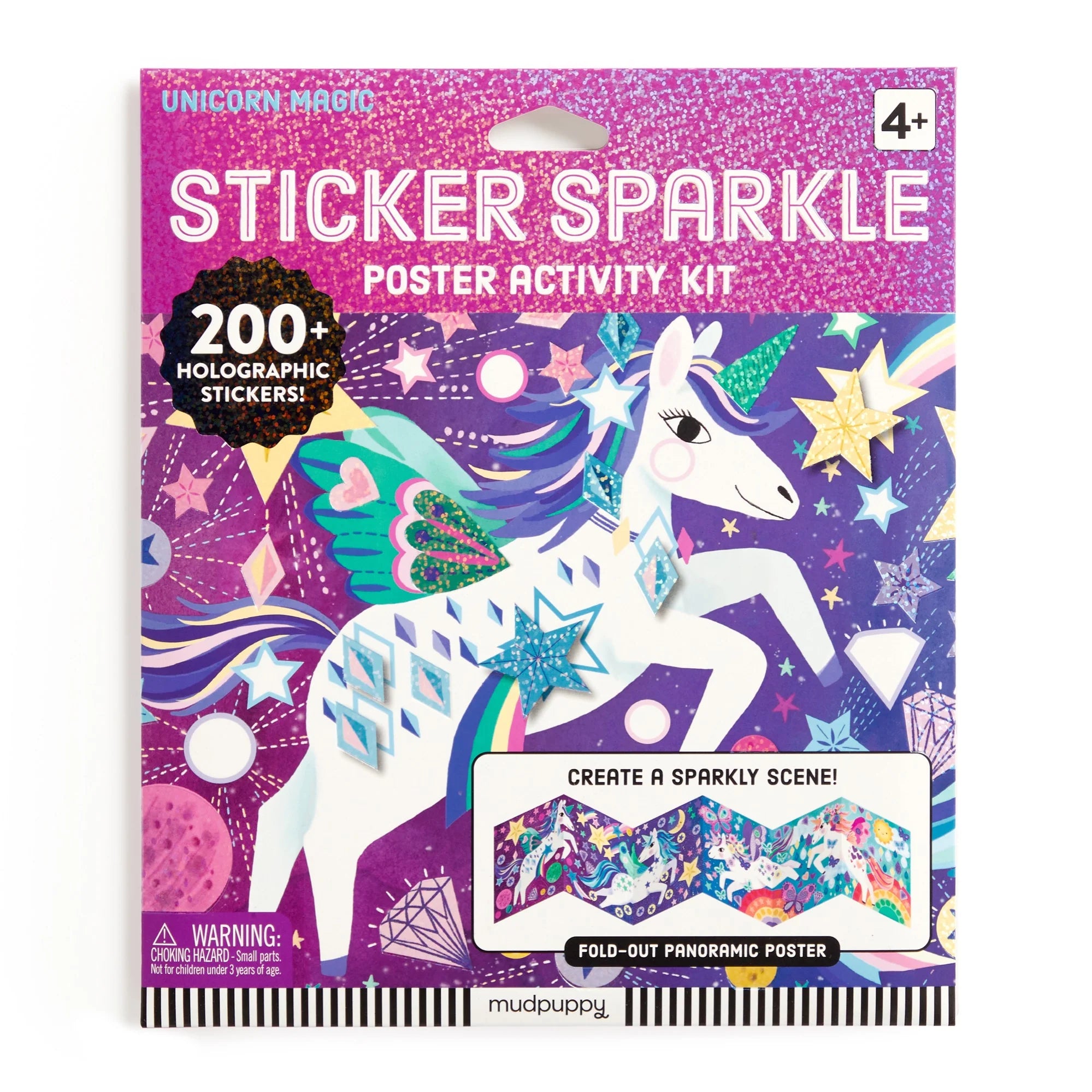 Tomfoolery Toys | Unicorn Magic Sticker Sparkle Poster Activity Kit