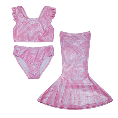 3pc Mermaid swimsuit w/ruffle PINK Preview #2