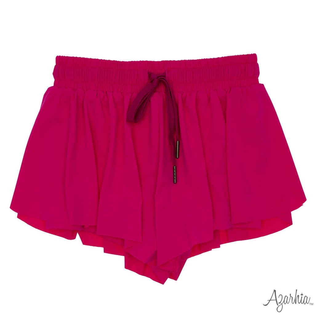 Magenta Butterfly Flowy Shorts Preview #2