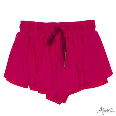 Magenta Butterfly Flowy Shorts Preview #2