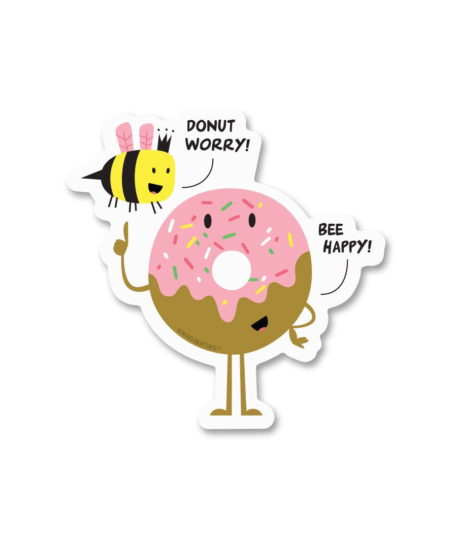 Donut Worry, Bee Happy! Sticker Cover