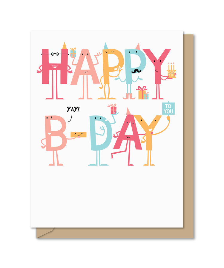 Anthropomorphic Birthday Greeting Card Cover