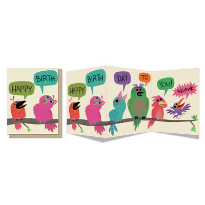 Birds on a Limb Tri-fold B'day Card Preview #1