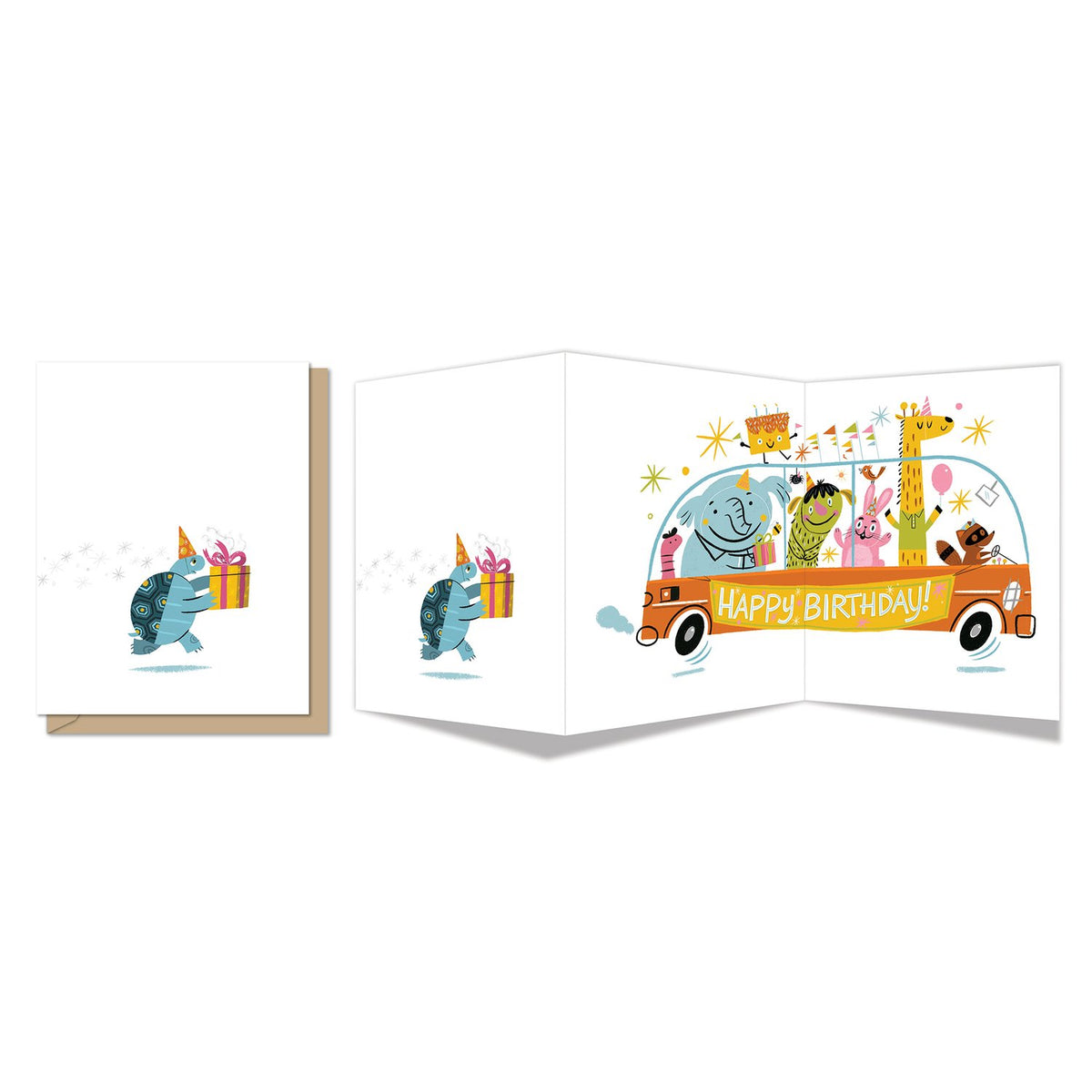 Tardy Turtle Tri-fold Birthday Card Cover