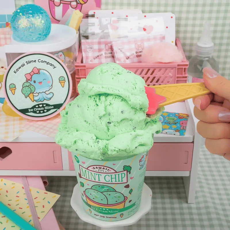 Tomfoolery Toys | Ice Cream Pint Slime: Mint Chip
