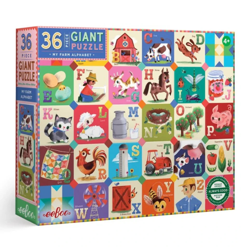 Tomfoolery Toys | My Farm Alphabet 36 Giant Puzzle