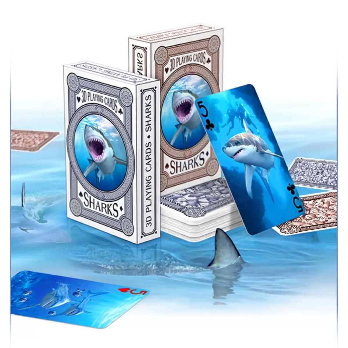 3D Shark Playing Cards Cover