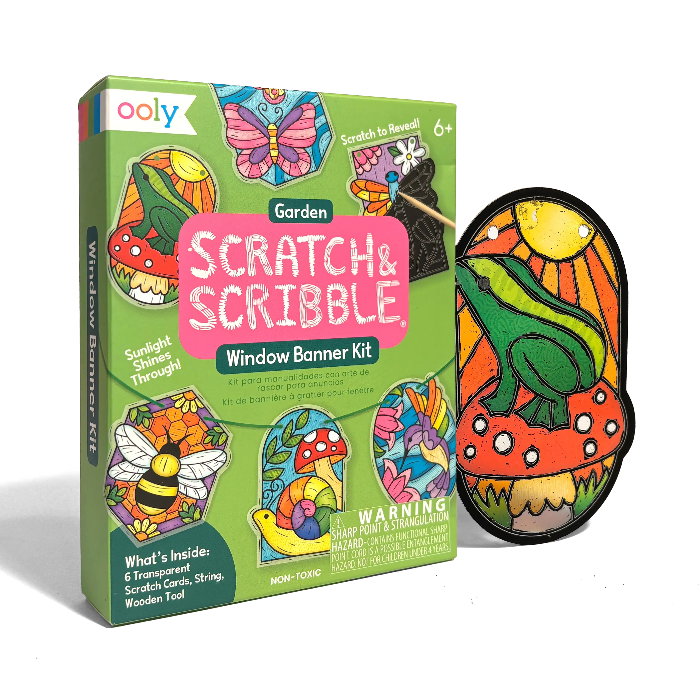 Tomfoolery Toys | Garden Mini Scratch & Scribble: Window Banner Kit