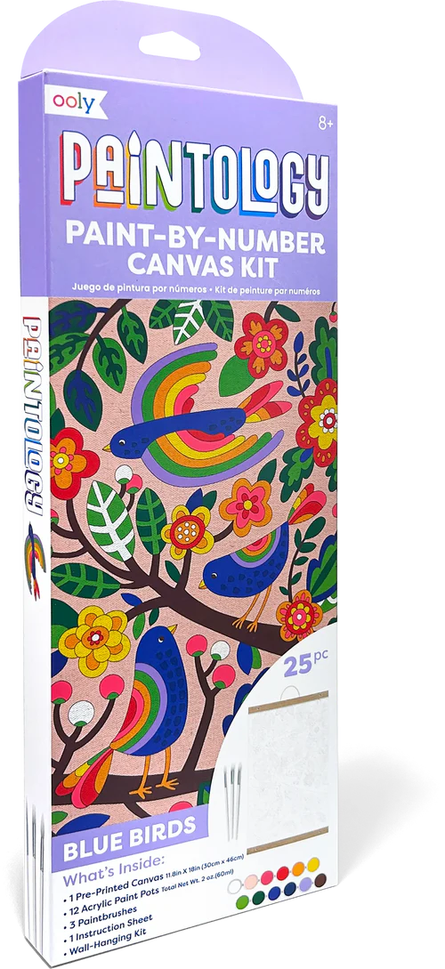 Paint By Number Canvas Kit Blue Birds Preview #2