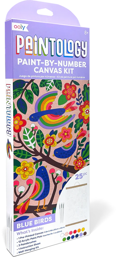 Paint By Number Canvas Kit Blue Birds Preview #2