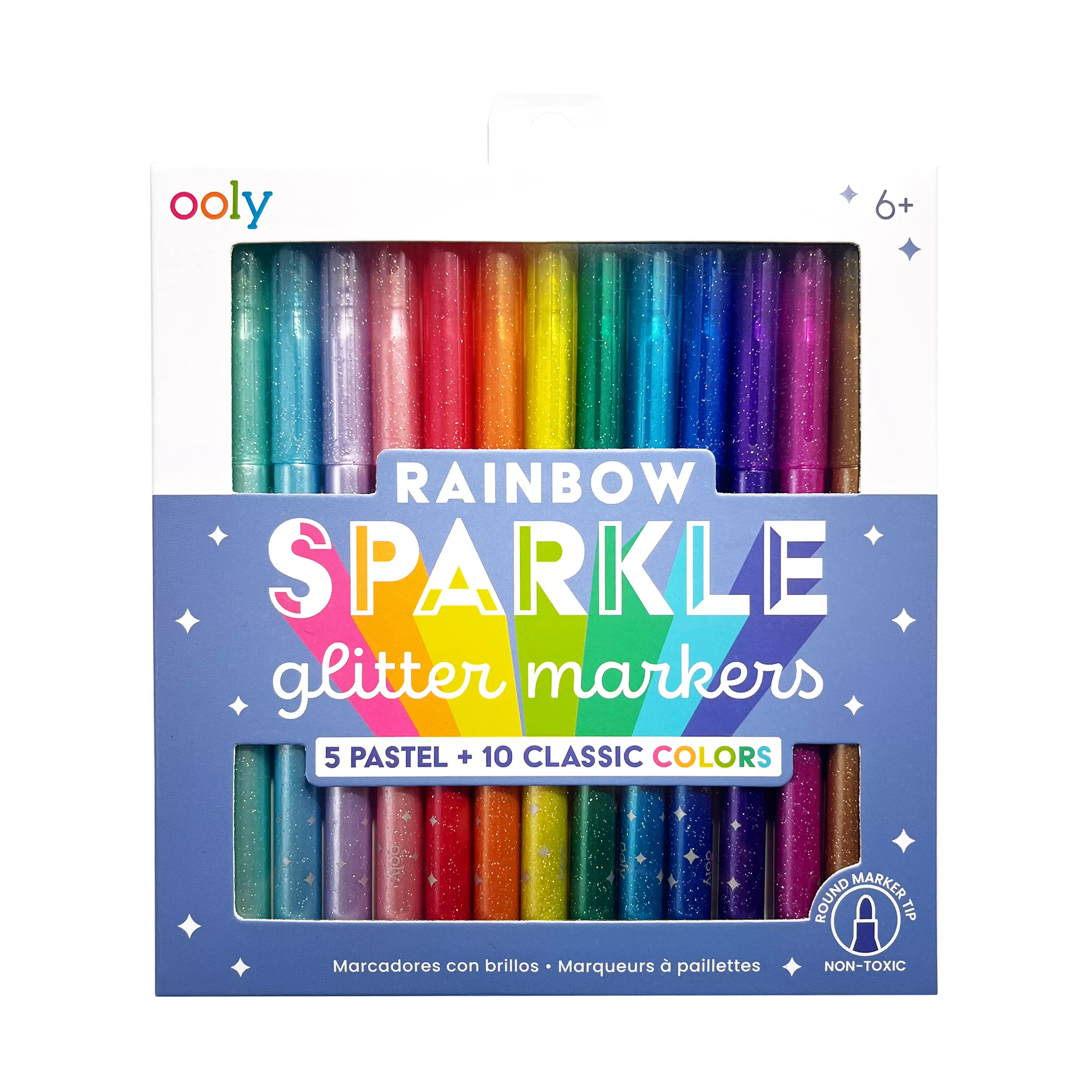 Tomfoolery Toys | Rainbow Sparkle Glitter Markers