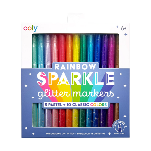 Tomfoolery Toys | Rainbow Sparkle Glitter Markers