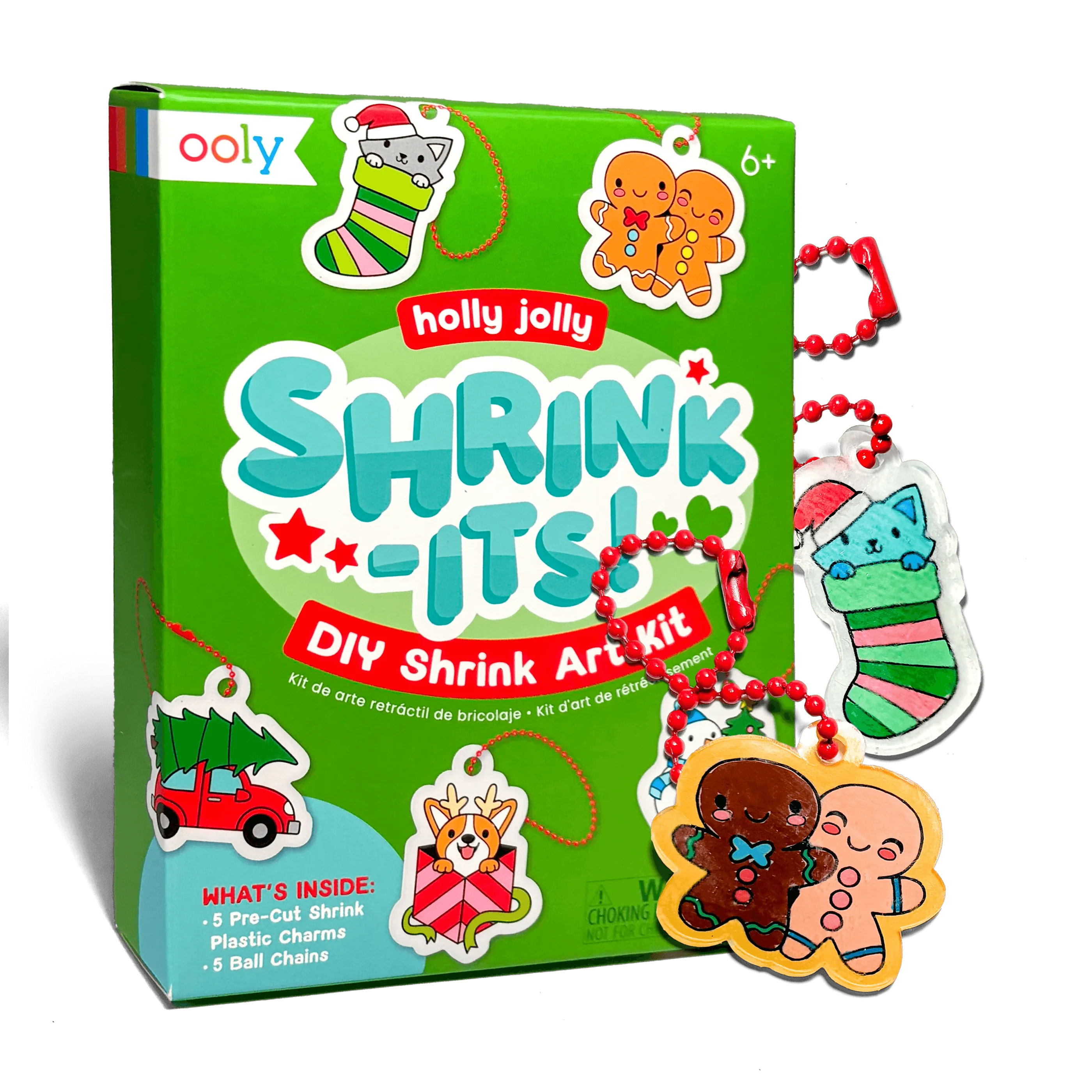 Tomfoolery Toys | Holly Jolly Mini Shrink-Its! Art Kit