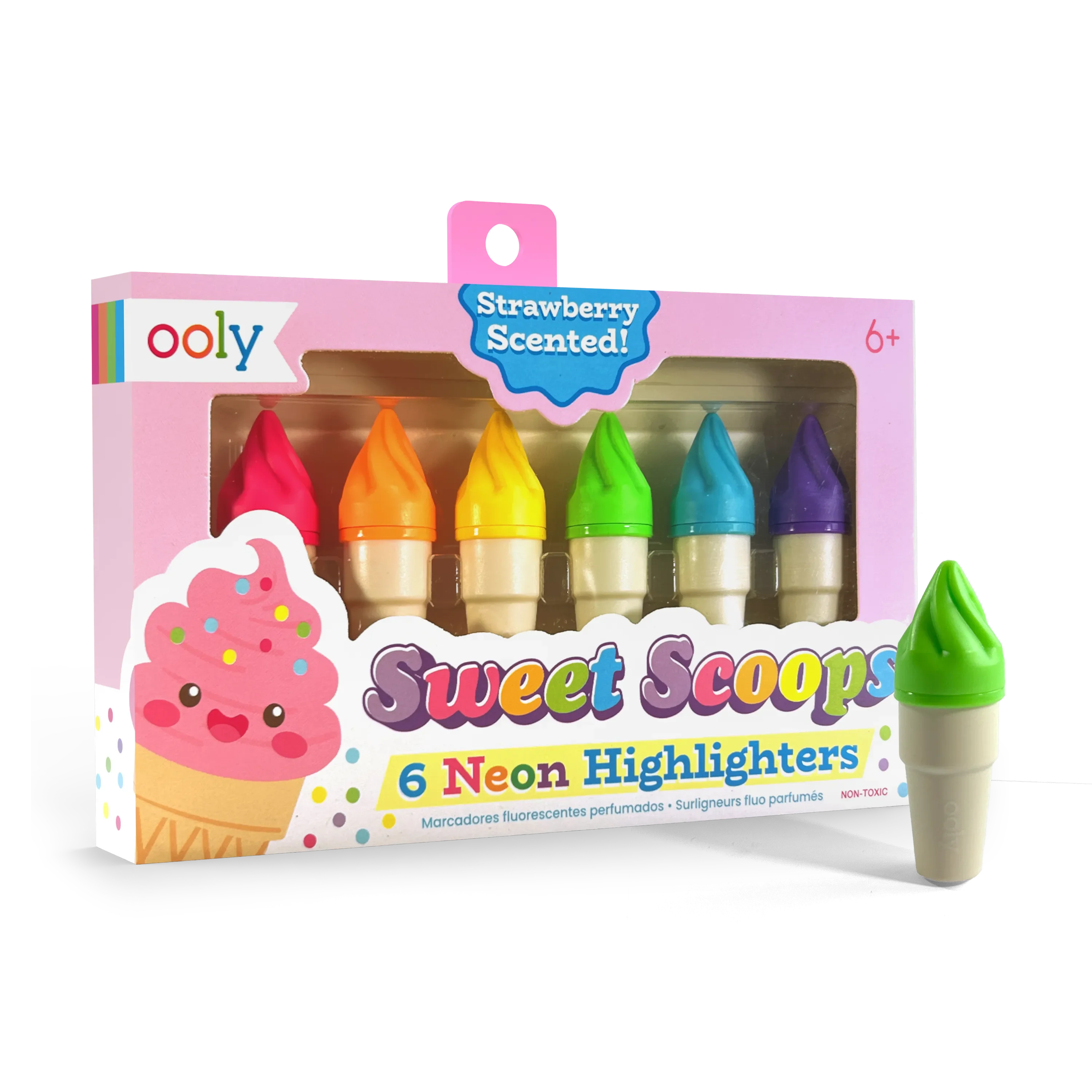 Tomfoolery Toys | Sweet Scoops Highlighters, Strawberry Scent
