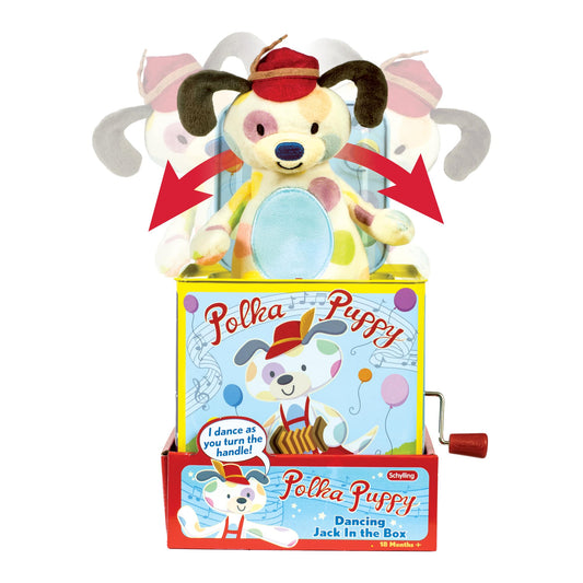 Tomfoolery Toys | Polka Puppy Jack In the Box