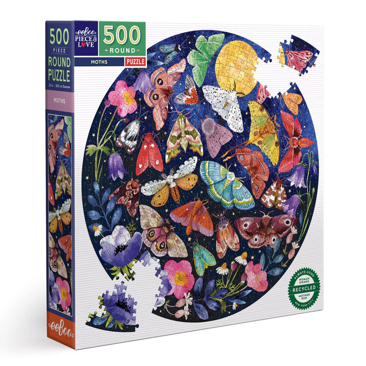 Tomfoolery Toys | Moths 500pc Round Puzzle