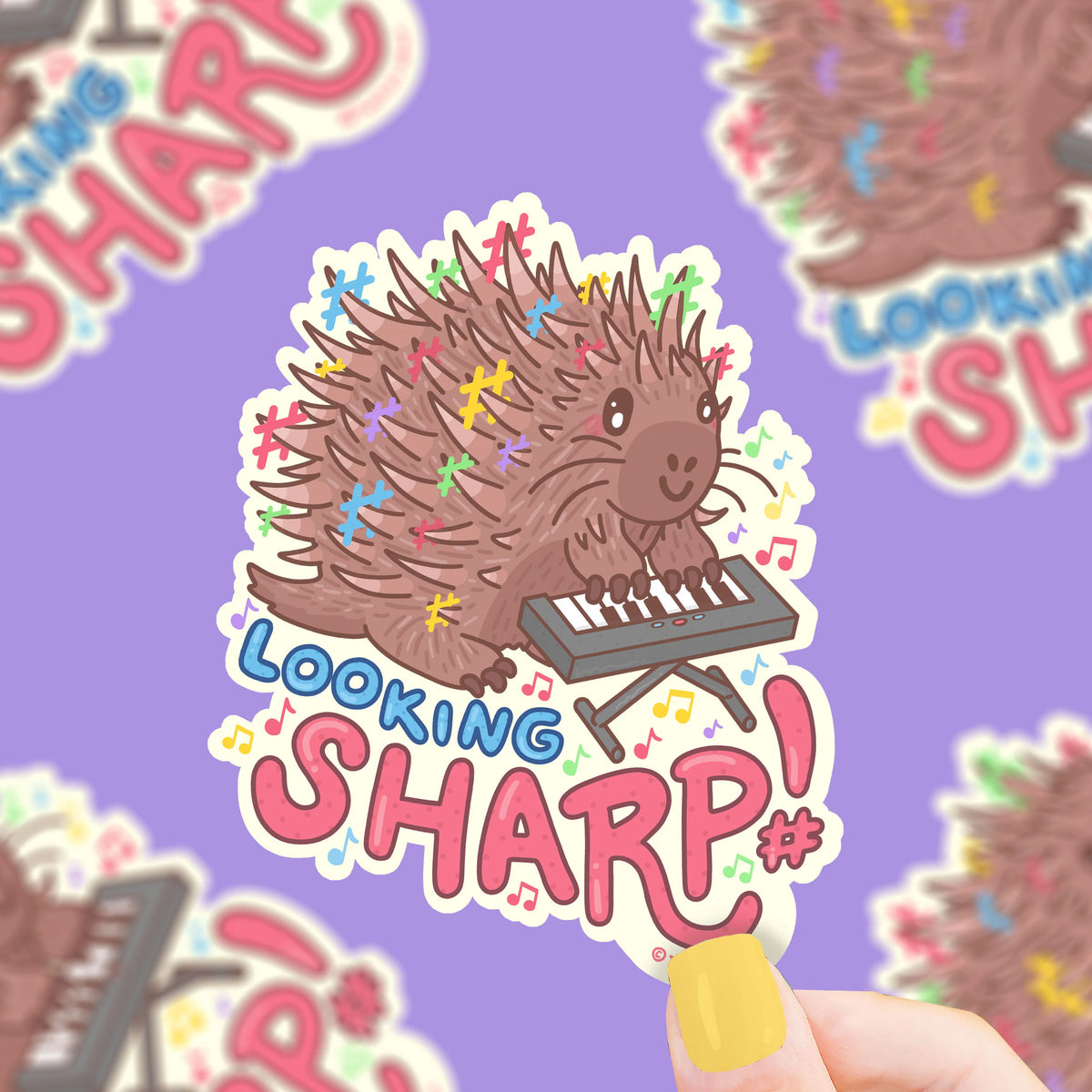 Looking Sharp Musical Porcupine Vinyl Sticker Cover
