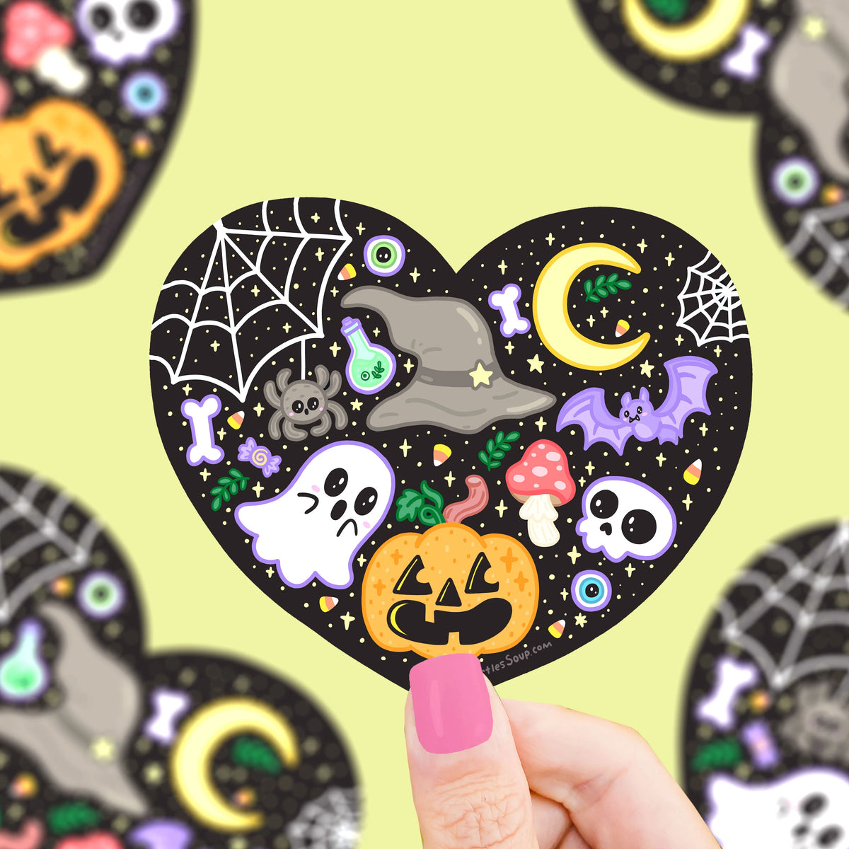 Spooky Halloween Heart Vinyl Sticker Cover