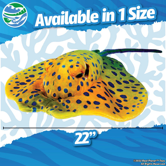 Tomfoolery Toys | Yellow Spotted Sting Ray Plush 22