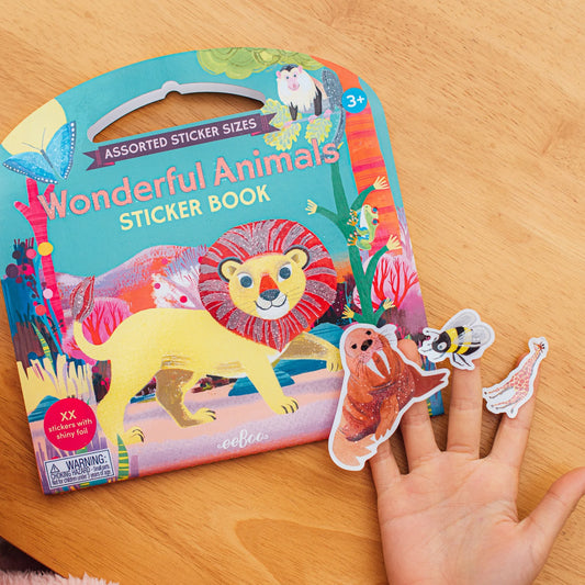 Tomfoolery Toys | Wonderful Animals Shiny Sticker Book