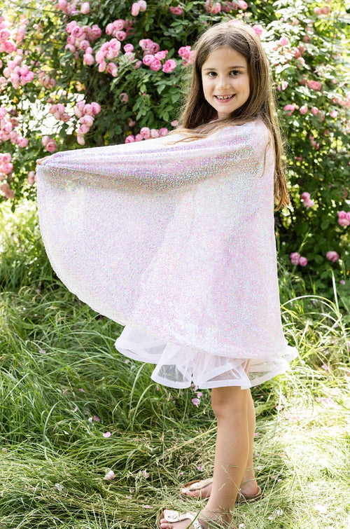 Tomfoolery Toys | Pink Sequins Twirl Cape, Size 4-6