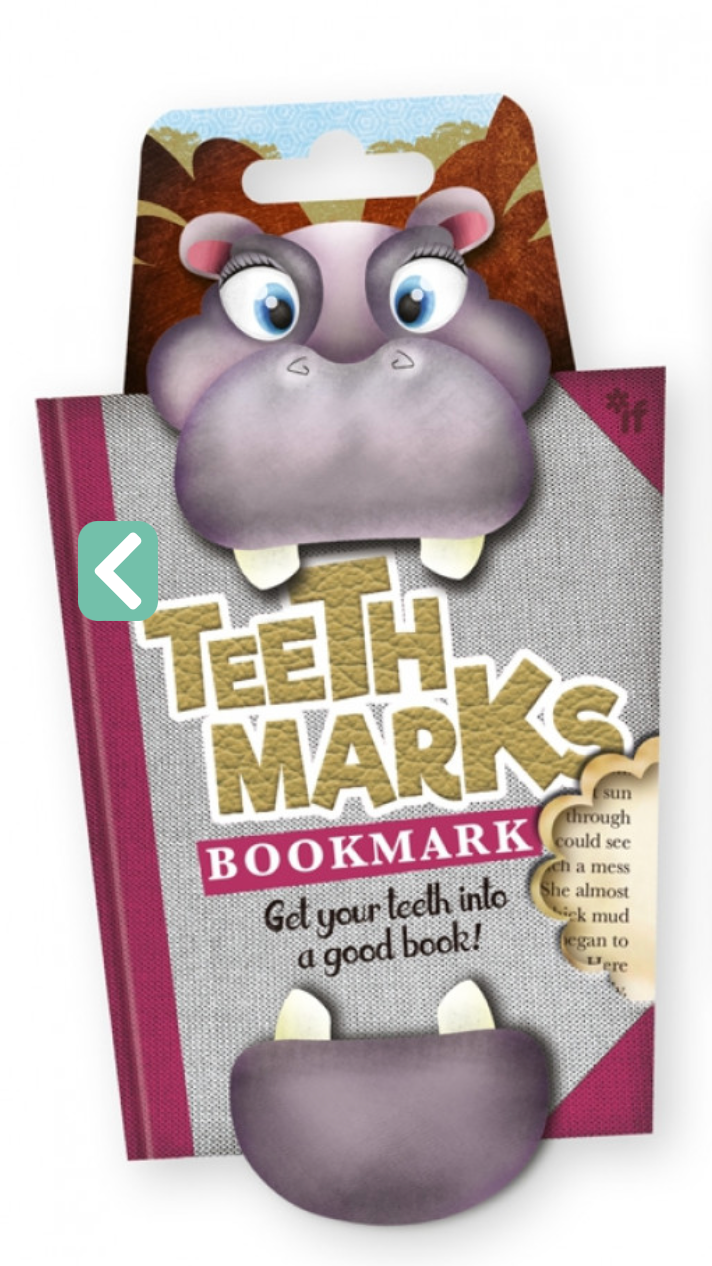 Hippo Teeth-Marks Bookmark Cover