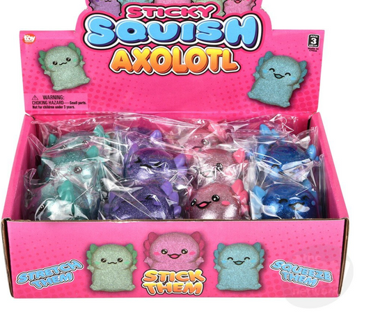 Tomfoolery Toys | Squish Sticky Axolotl