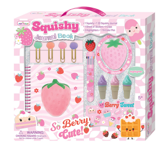 Tomfoolery Toys | Strawberry Squishy Journal Book