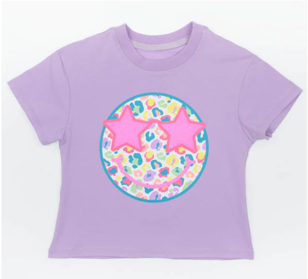 Neon Leopard Smiley Tee Cover