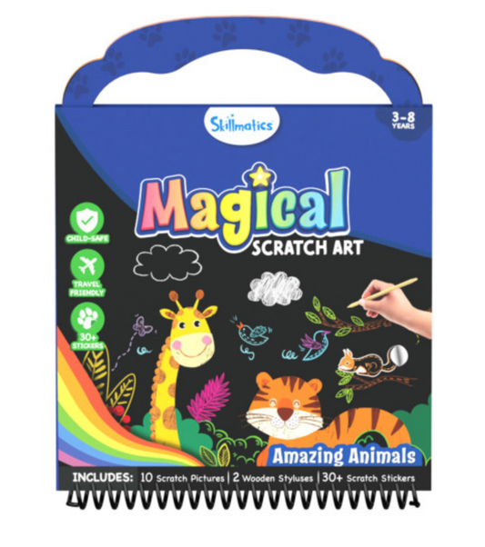 Tomfoolery Toys | Scratch Art Activity Book: Amazing Animals