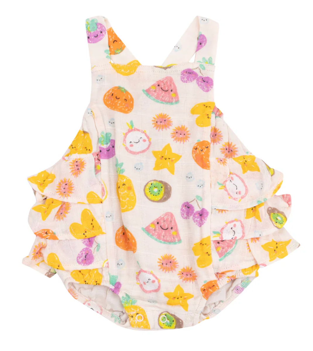 Tomfoolery Toys | Tropical Market Fruit Ruffle Sunsuit