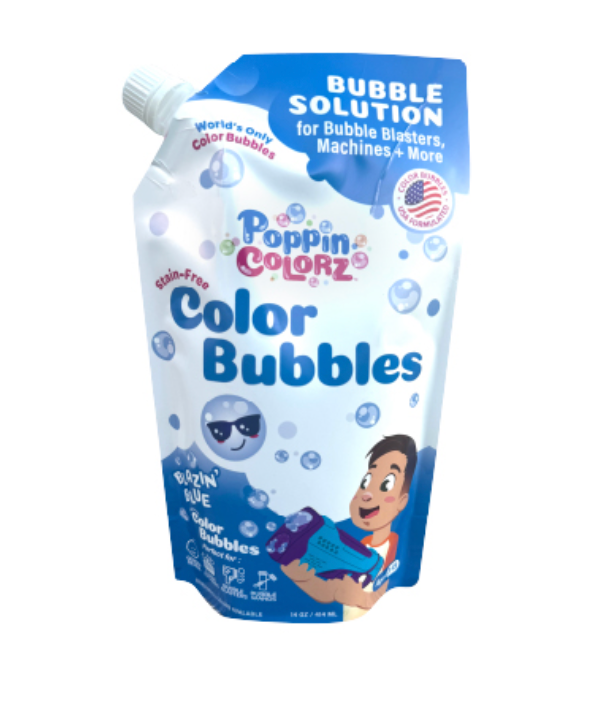 Tomfoolery Toys | Bubbles 14oz Refill Pouch - Blazin' Blue