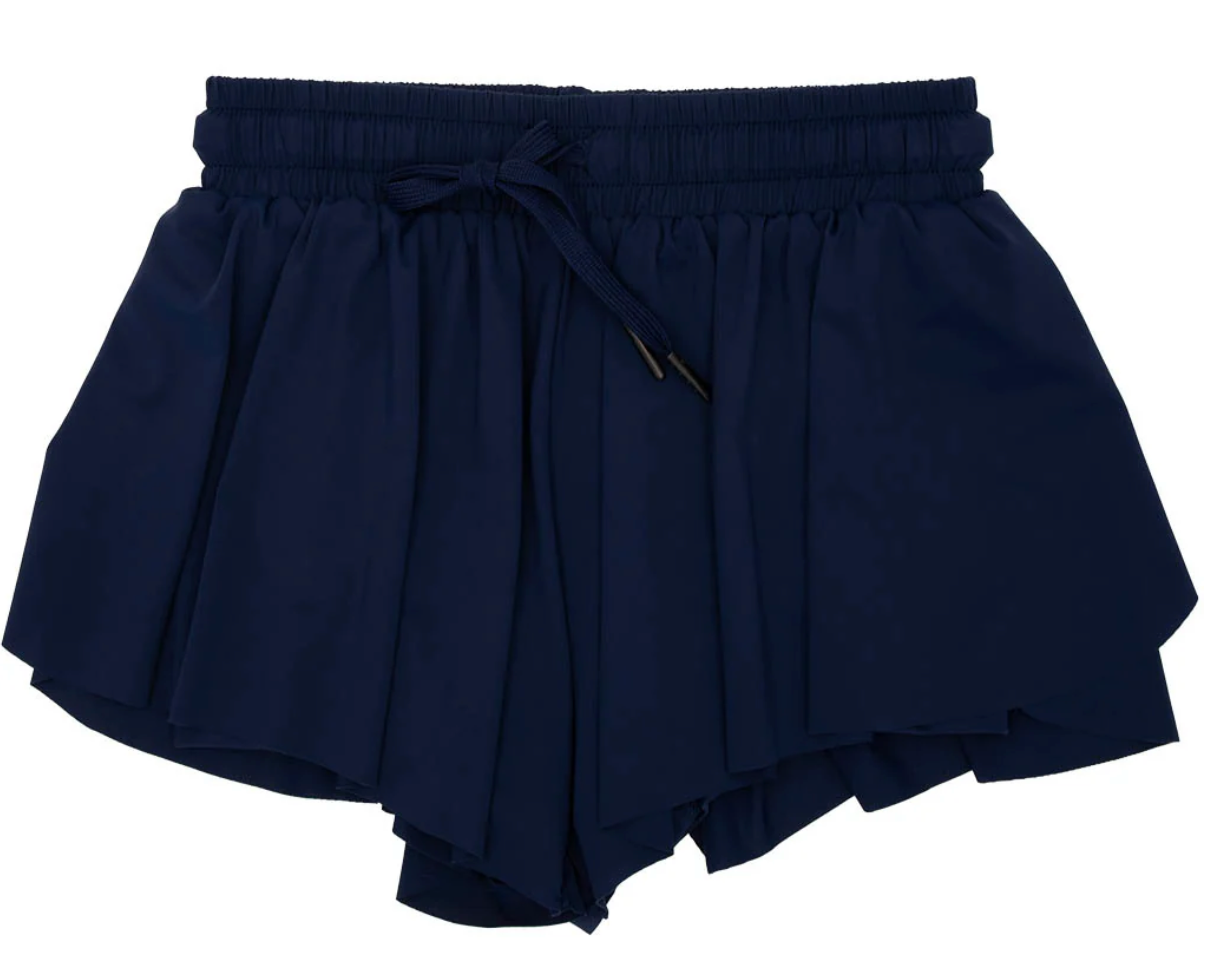 Tomfoolery Toys | Navy Butterfly Flowy Shorts