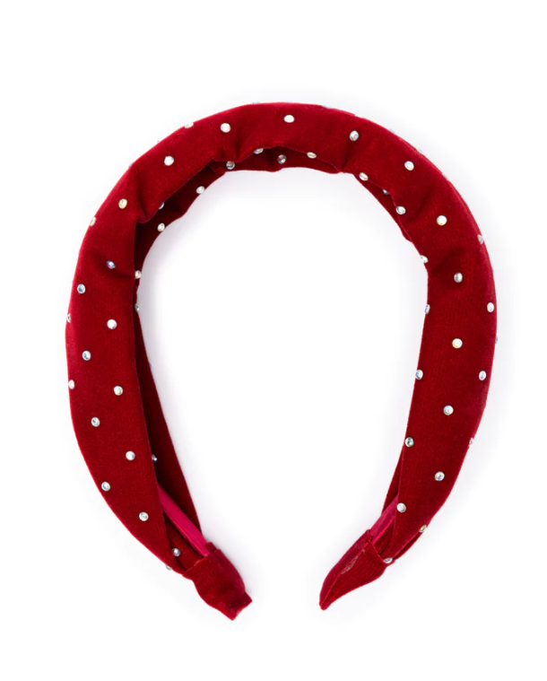 Sparkle Red Velvet Headband Cover