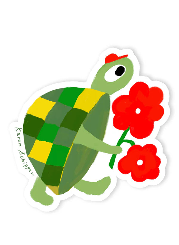 Tomfoolery Toys | Turtle Flowers Vinyl Sticker