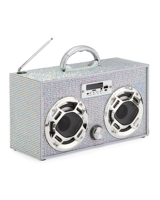 Tomfoolery Toys | Bluetooth FM Radio W LED Speakers Boombox Bling