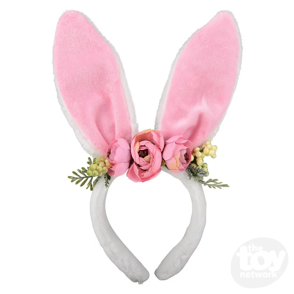 Plush Bunny Ears w/ Flowers Cover