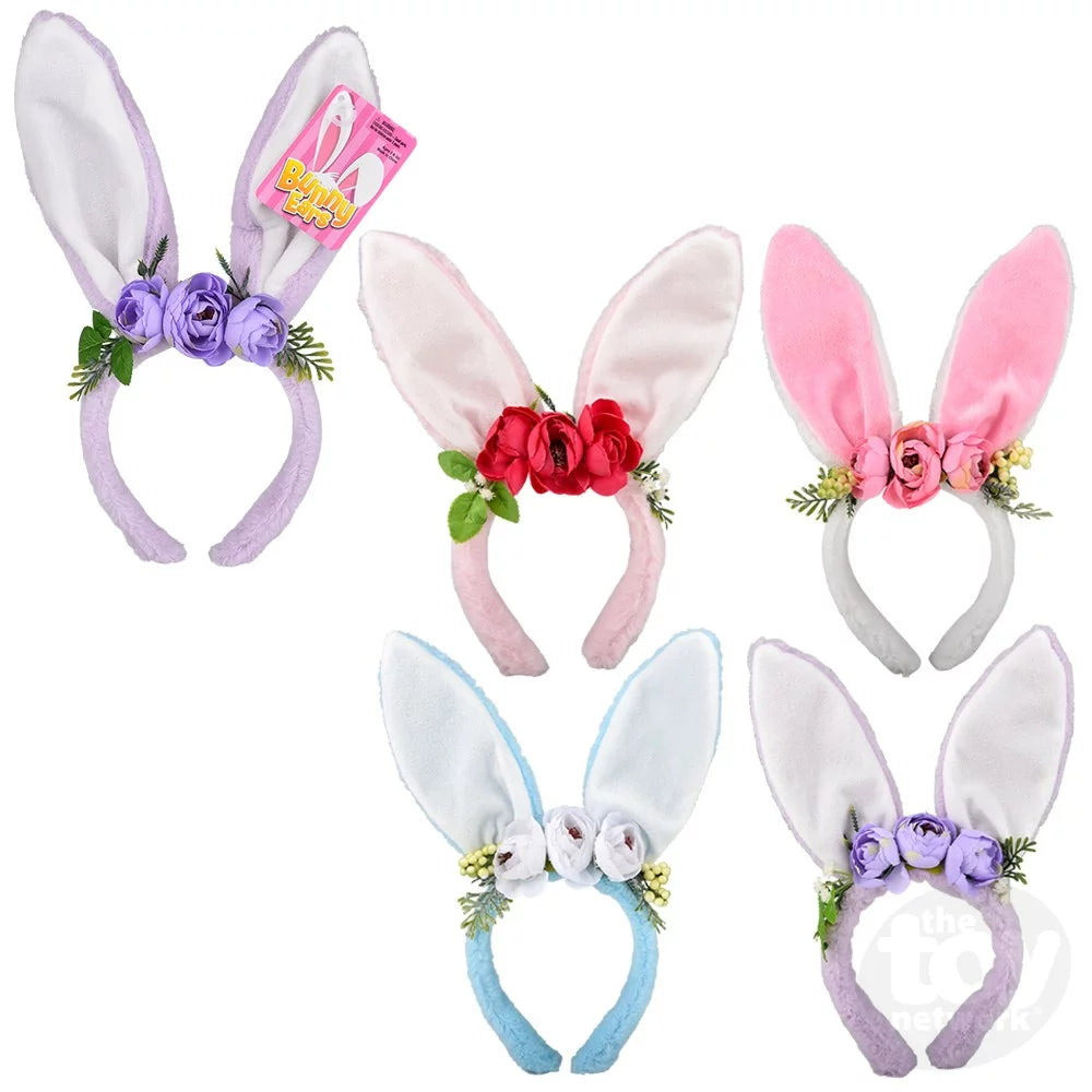 Plush Bunny Ears w/ Flowers Cover