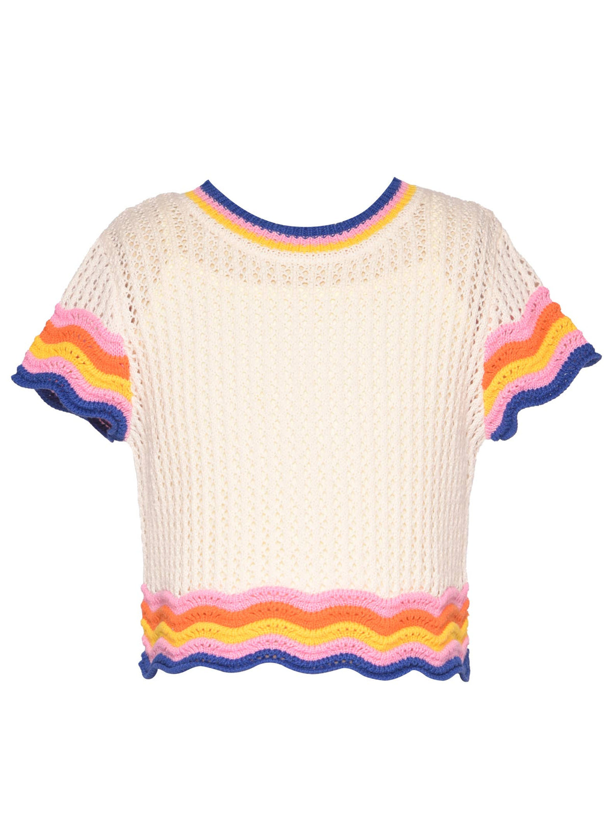 Wave Colorblock Scallop Top Cover