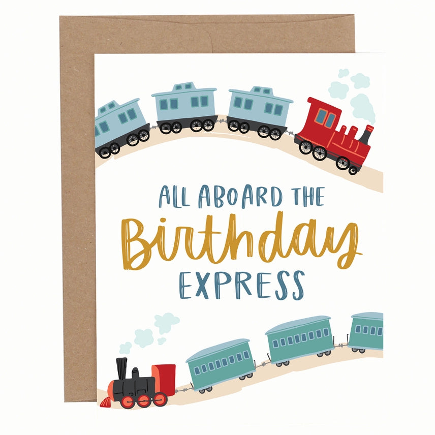 All Aboard Birthday Card Cover