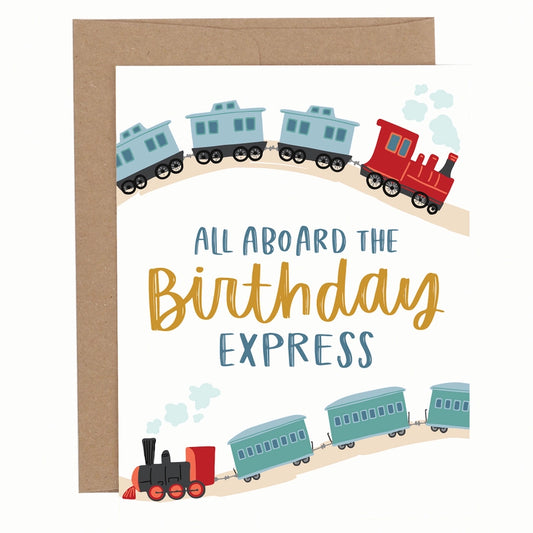 Tomfoolery Toys | All Aboard Birthday Card