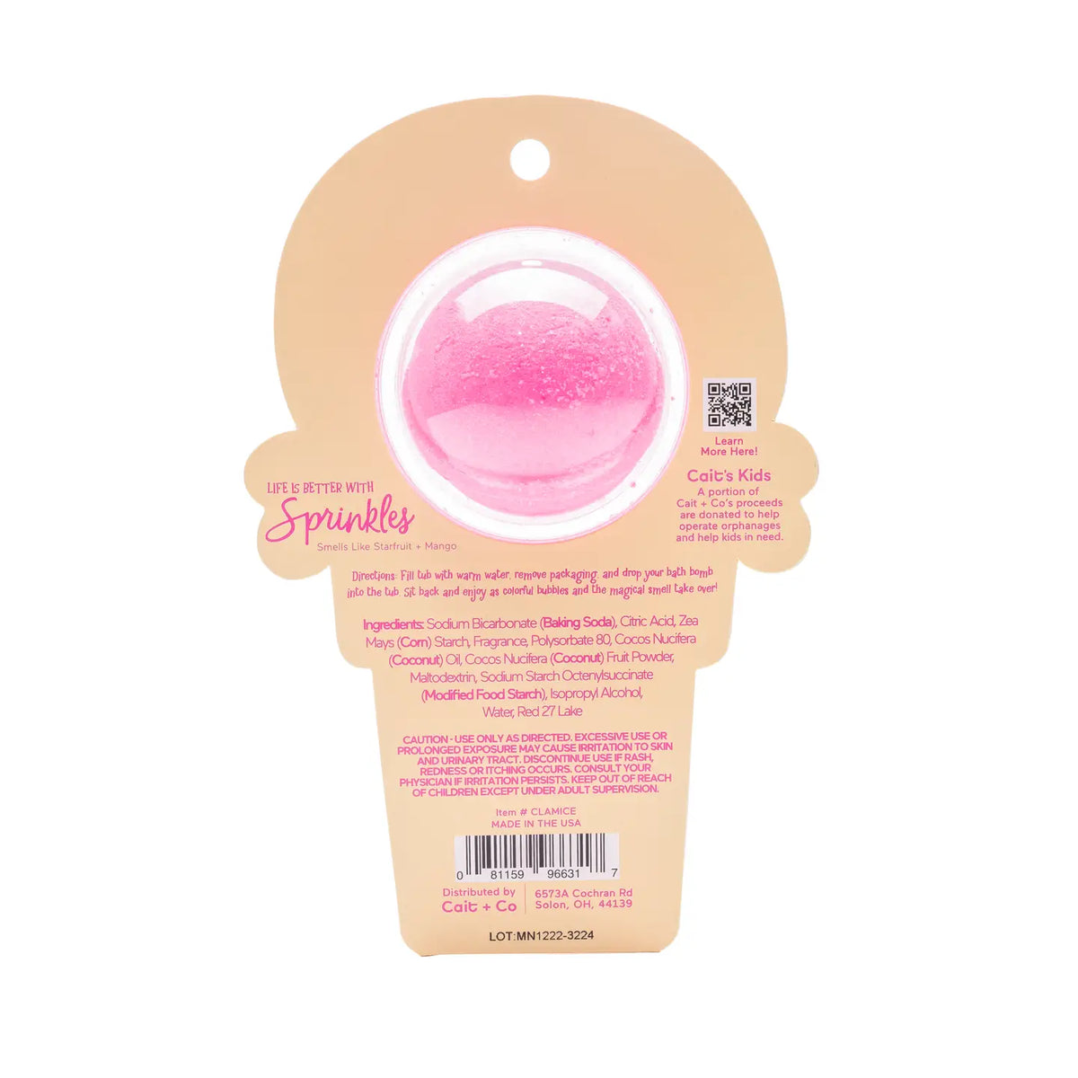 Ice Cream Bath Bomb Cover