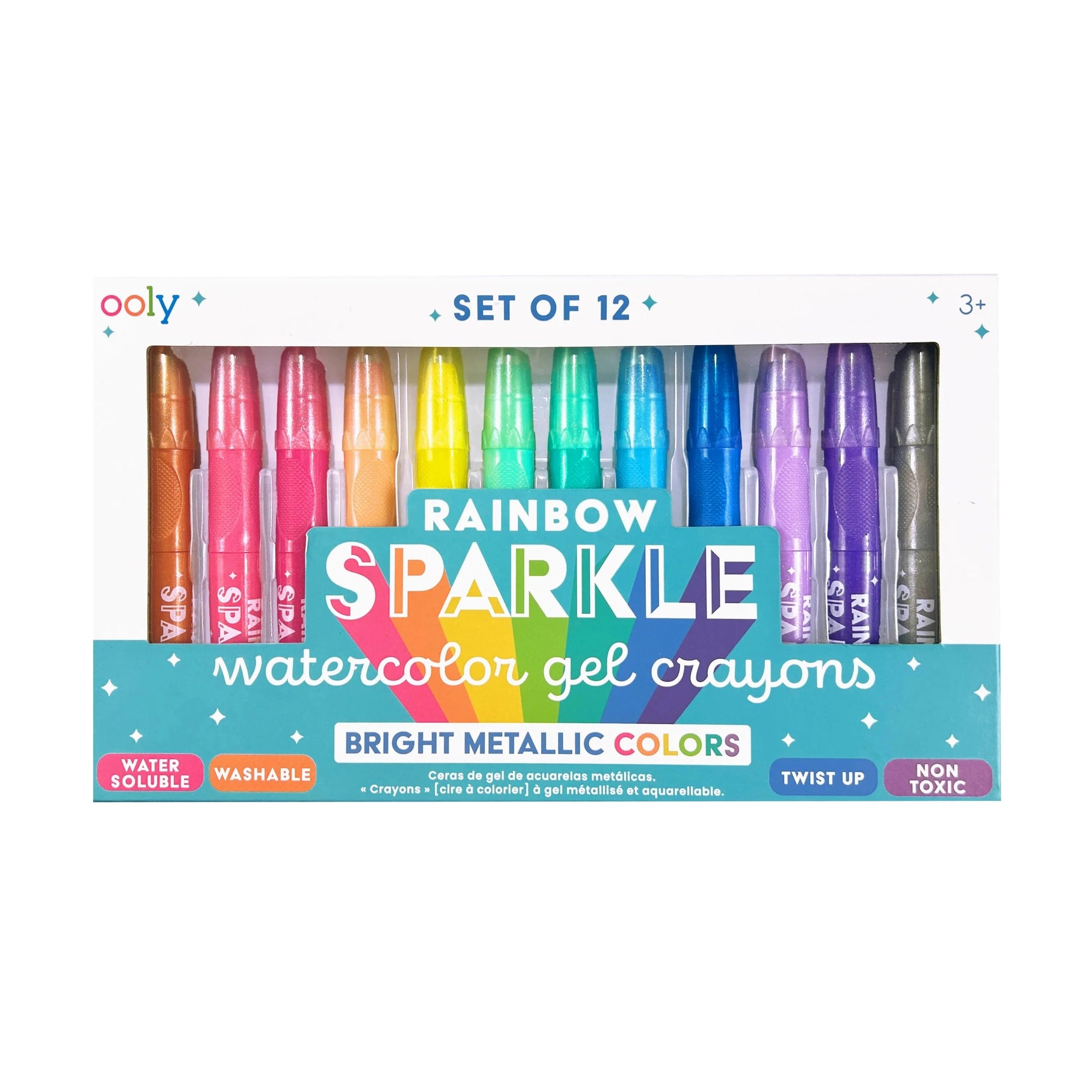 Tomfoolery Toys | Rainbow Sparkle Watercolor Gel Crayons