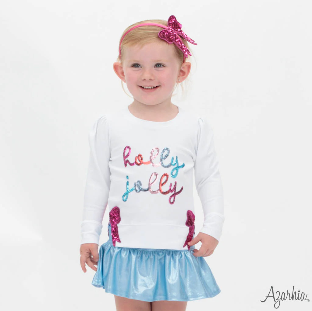 Sequin Holly Jolly on White Holly Preview #2